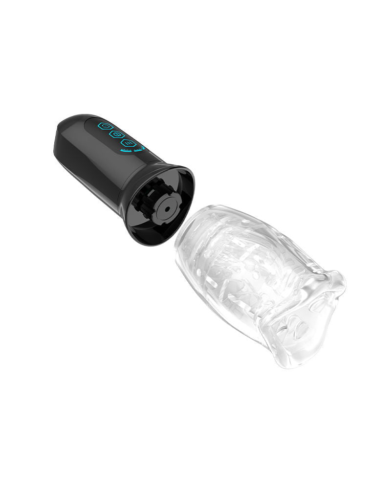 Rimba Toys – Orgastobator 05 – Mannelijke Masturbator – Zwart & Transparant