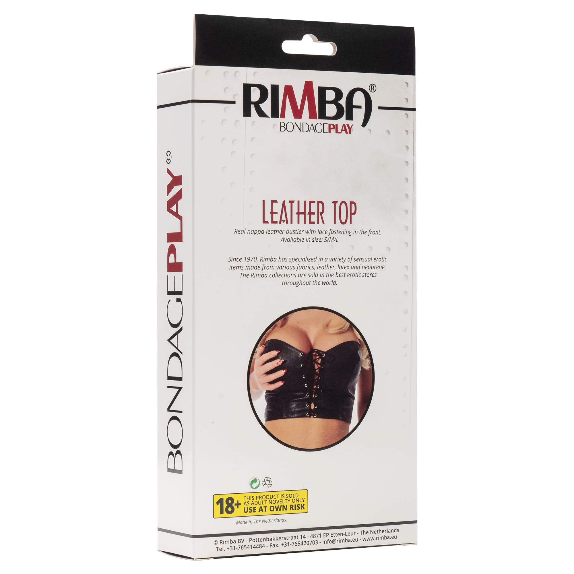 Rimba - Strapless lederen top met veter