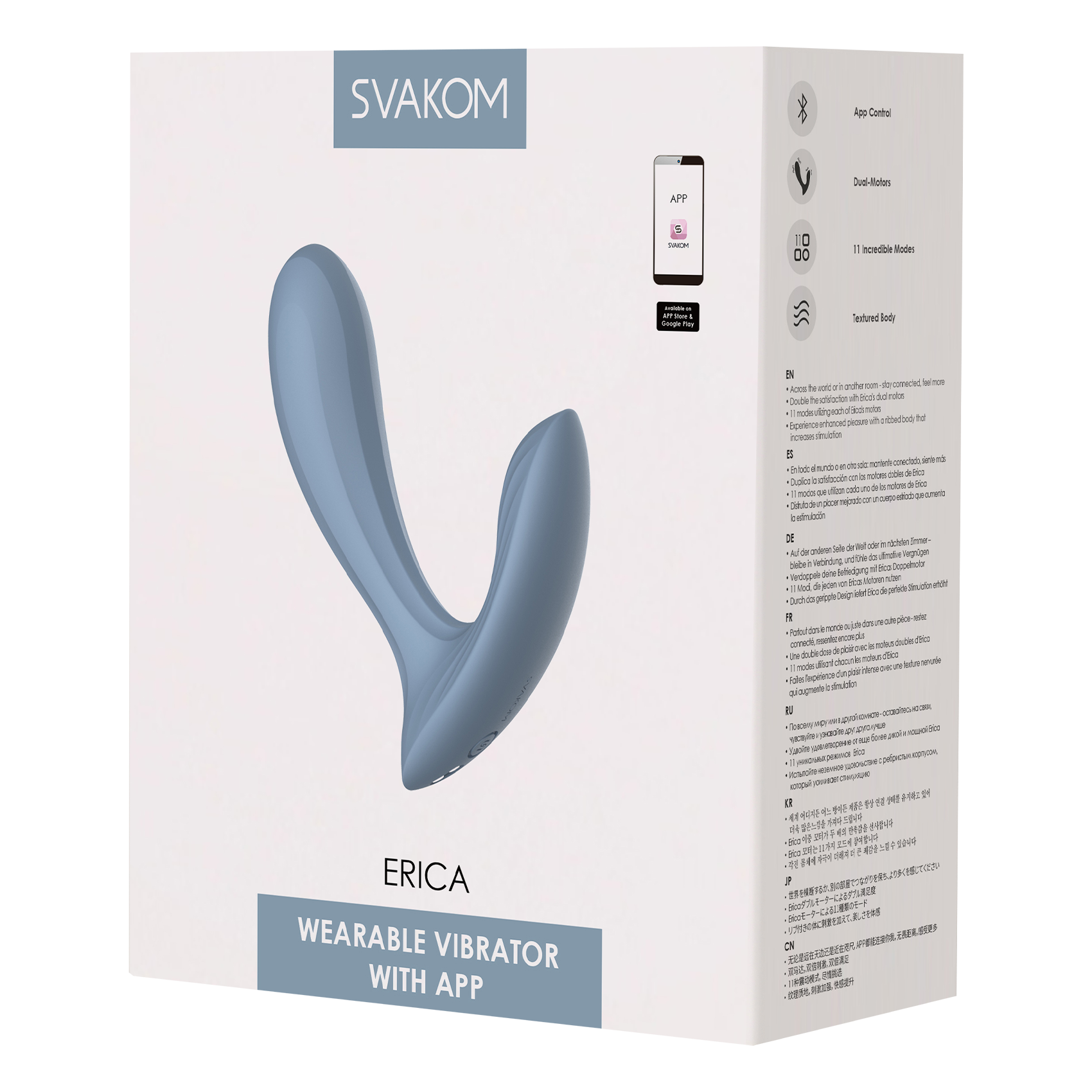 SVAKOM - Erica - Draagbare Vibrator (met App-bediening) - Blauw