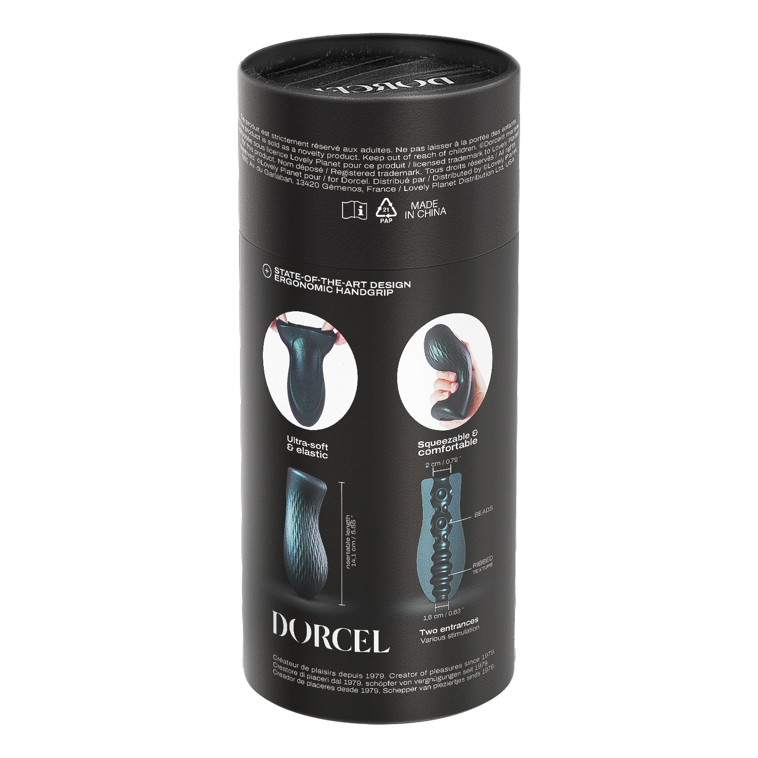 Dorcel - Sili-Cup - Dual Sensation Masturbator - Blauw Metallic