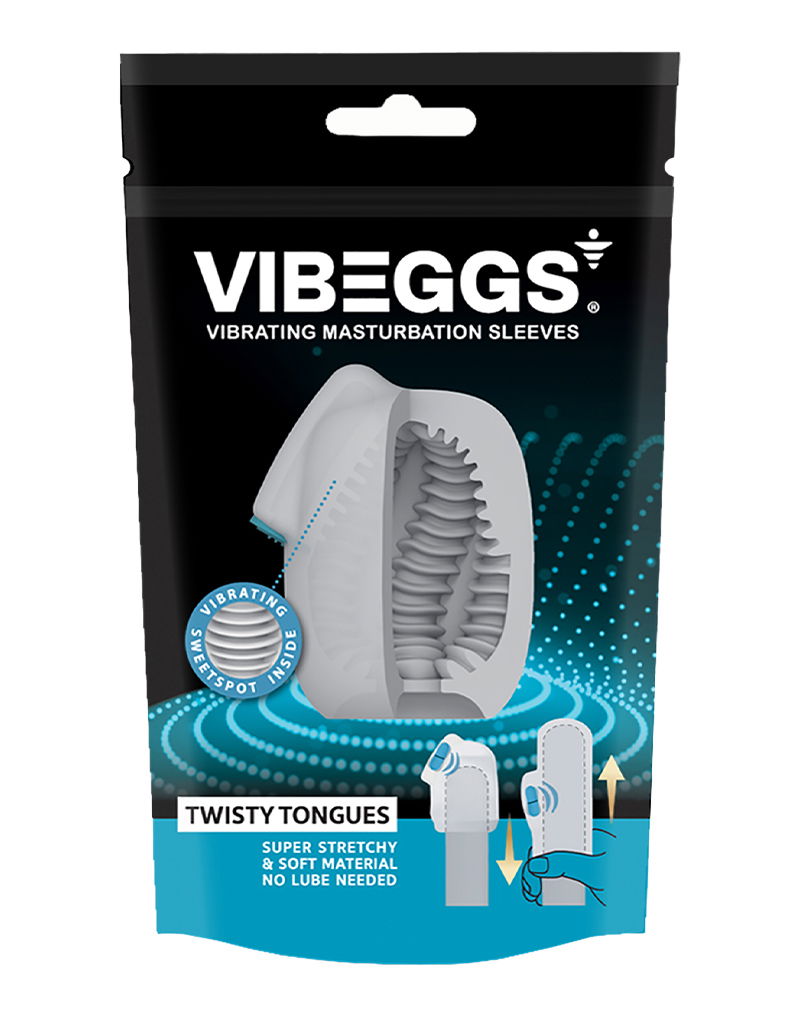 VIBEGGS - Twisty Tongues - Vibrerende Masturbatie Sleeve - Wit
