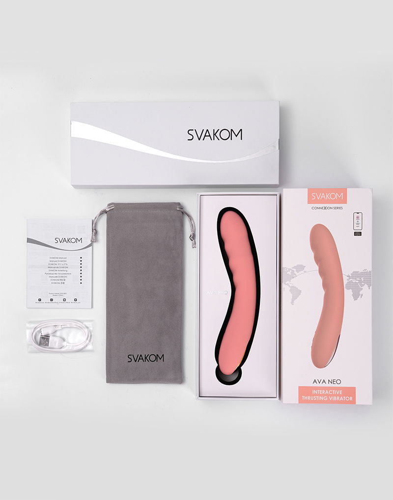 SVAKOM - Ava Neo - Thrusting Vibrator - Peach Pink