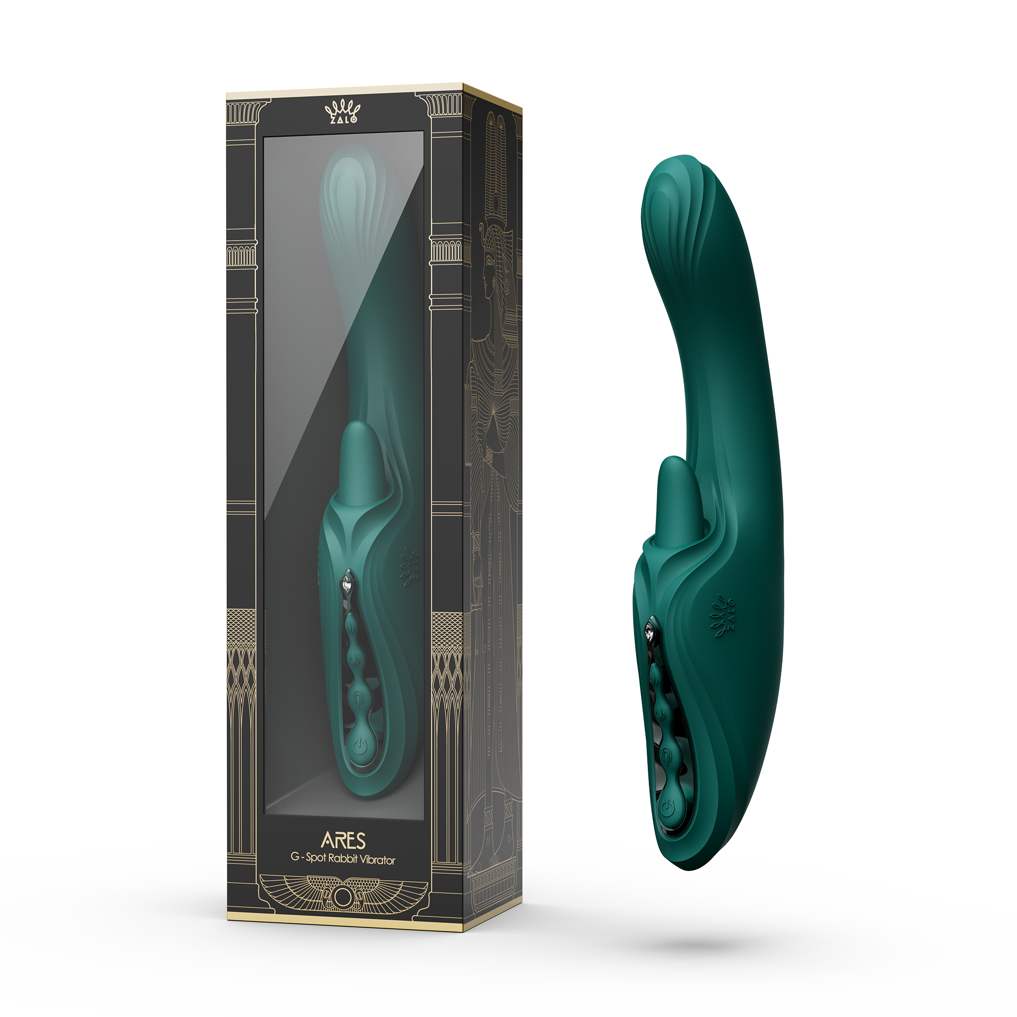 ZALO - Ares - G-Spot Rabbit Vibrator App-Controlled - Turquoise Groen