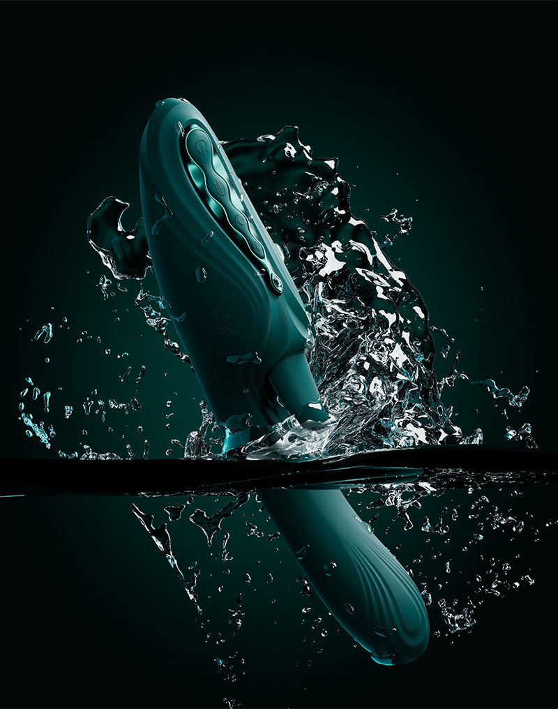 ZALO - Ares - G-Spot Rabbit Vibrator App-Controlled - Turquoise Groen
