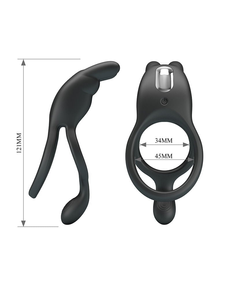 Pretty Love - Seth - Vibrerende penisring - Zwart