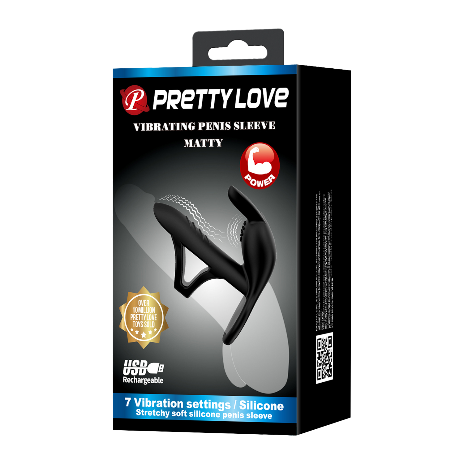 Pretty Love - Matty - Vibrerende Penis Sleeve - Zwart