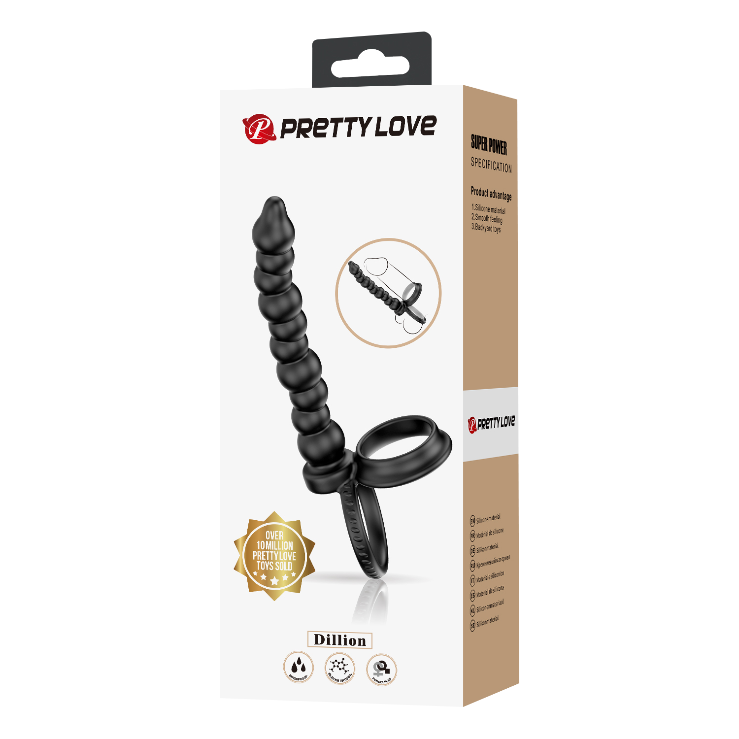 Pretty Love - Dillion - Cockring Anaal Kralen - Zwart