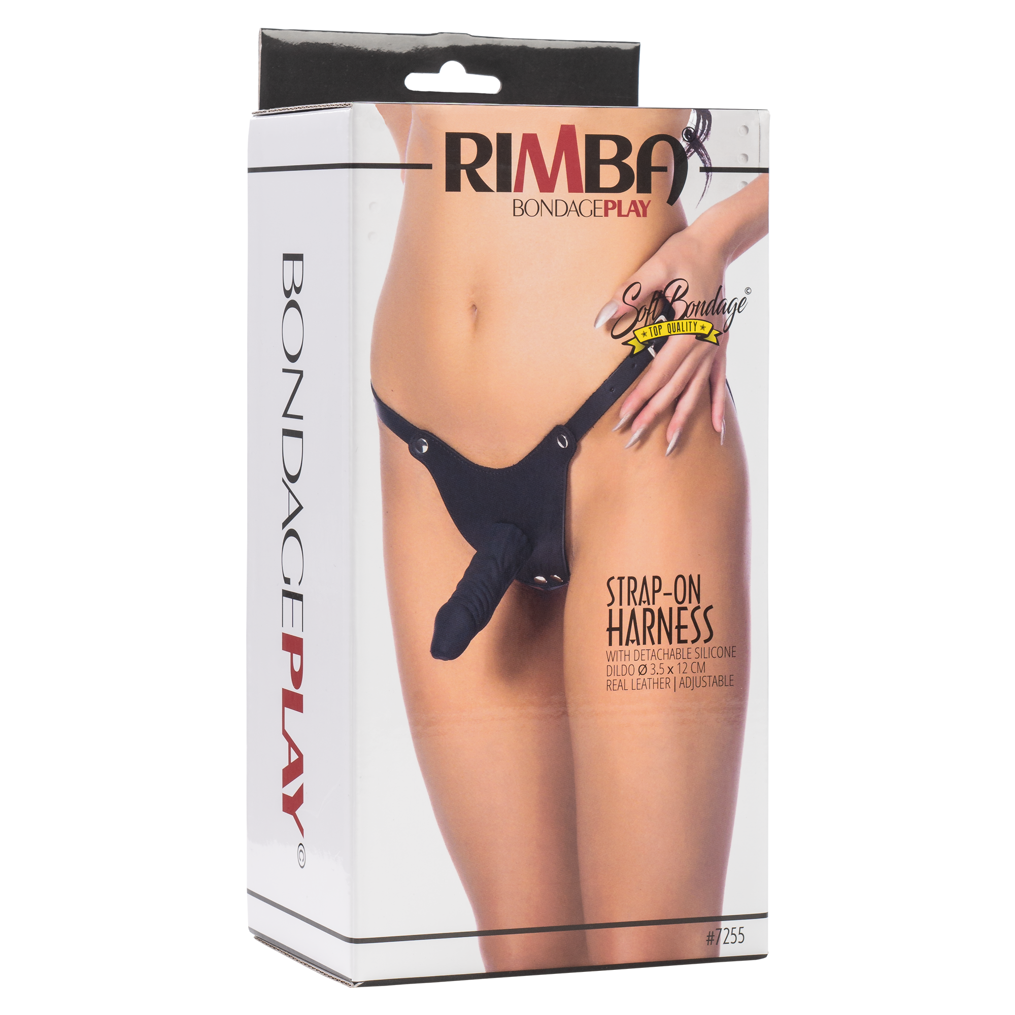 Rimba - Voorbind string met latex dildo (3,5 x 12 cm)