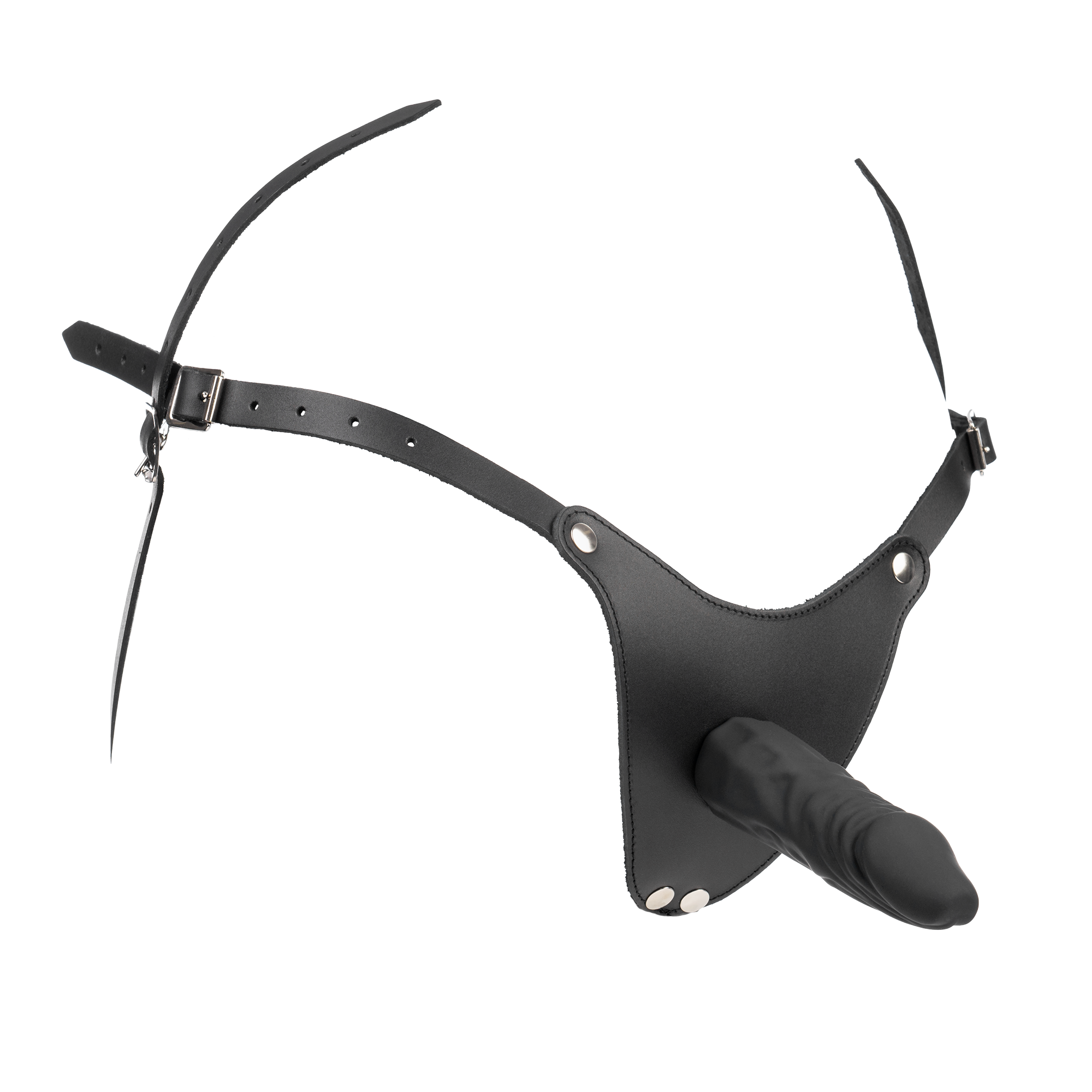 Rimba - Voorbind string met latex dildo (3,5 x 12 cm)