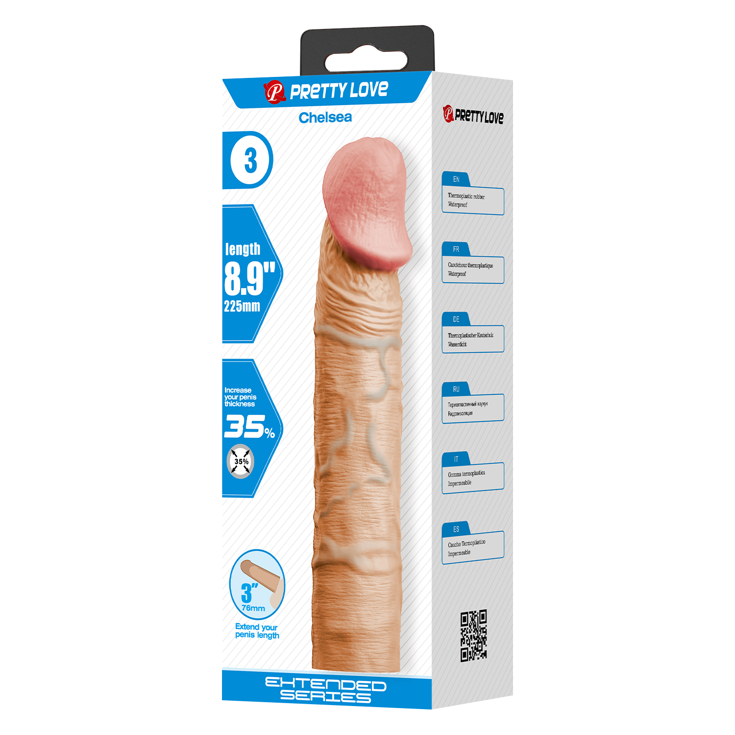 Pretty Love - Chelsey - Realistische Penis Sleeve - 225mm - Nude