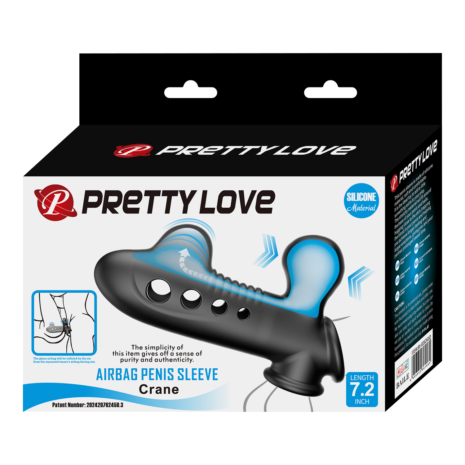 Pretty Love - Crane - Airbag Penis Sleeve - Zwart