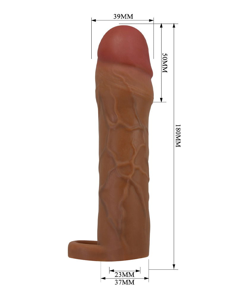 Pretty Love - Hani - Cock Ring met verlengde Penis Sleeve - 50mm - Bruin