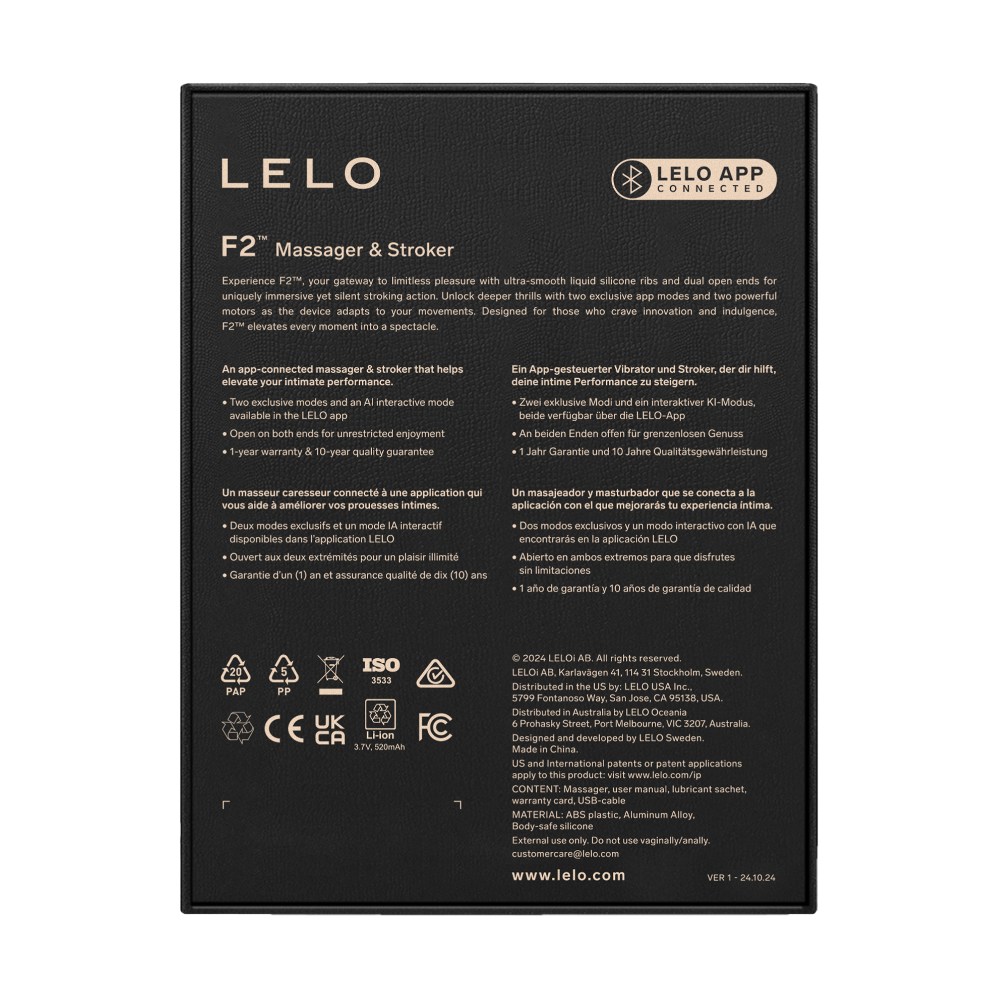 Lelo - F2S Master Blaster- Stamina Trainer & Stroker, App-gekoppeld - Rood