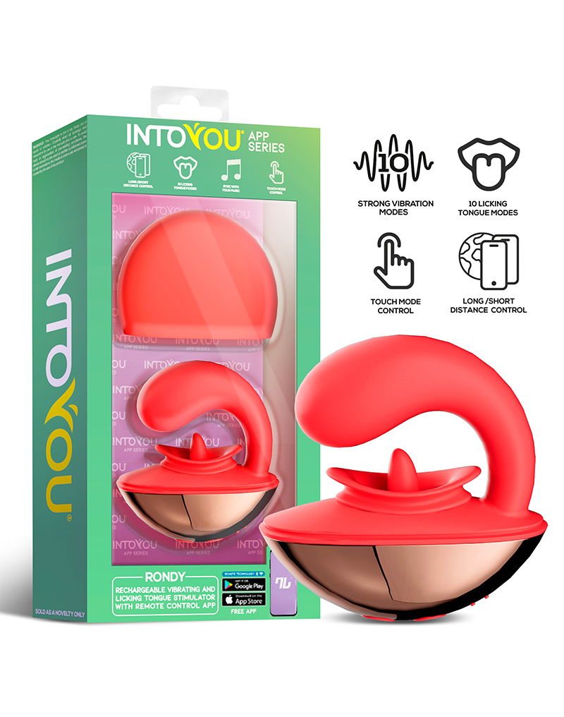 IY - Rondy - Clirotal Vibrator & Lik Tong met App - Rood