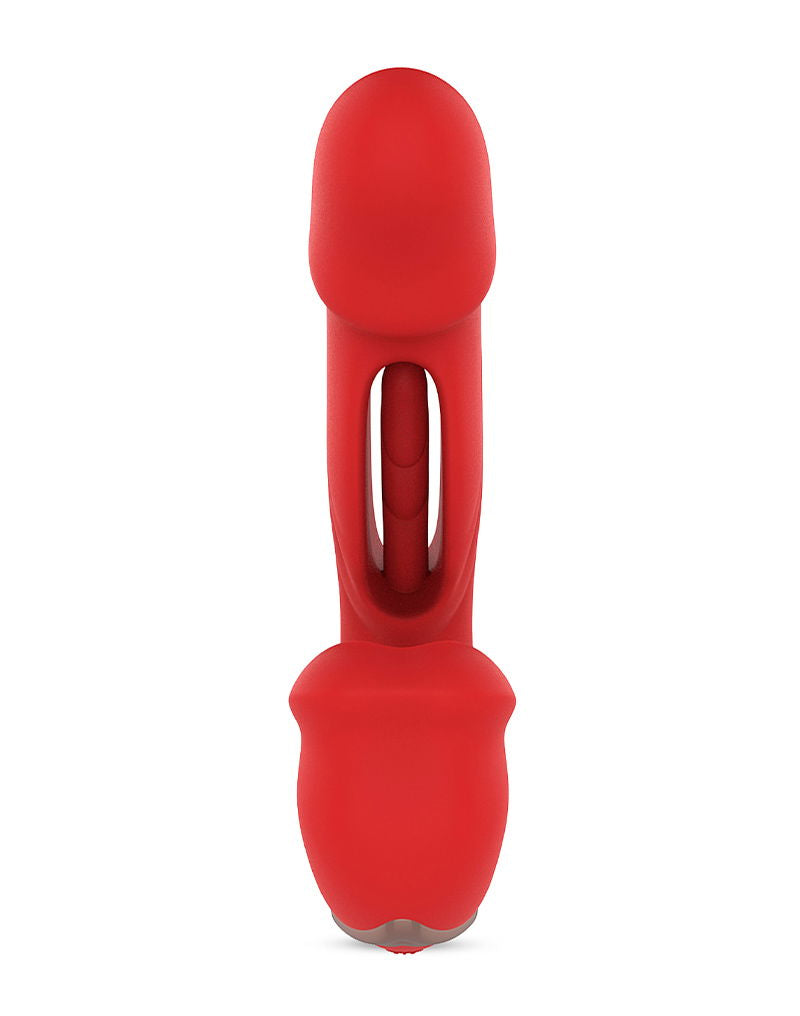 IY - Mouty - Biting & Flipping Rabbit Vibrator met App - Rood