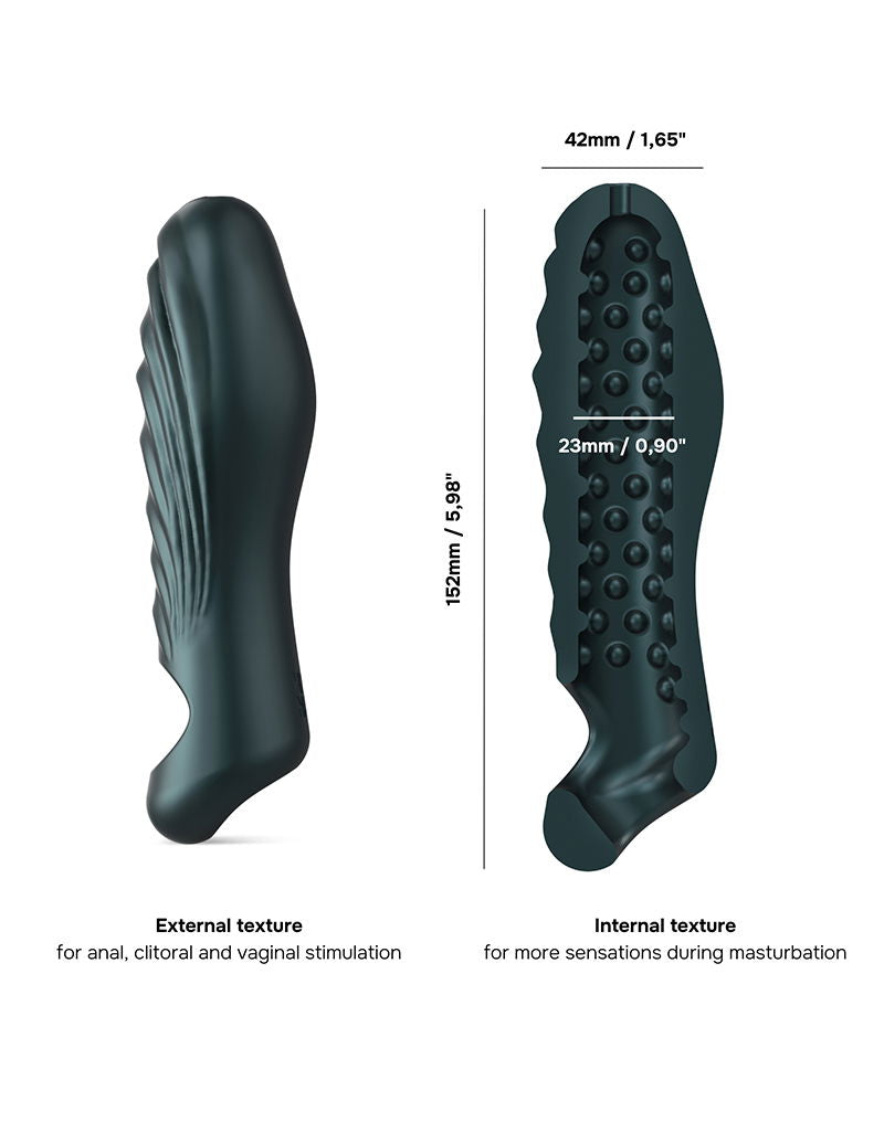 MANWAN - Ryzer - Penis Extender en Zachte Masturbatie Sleeve - Dennengrijs