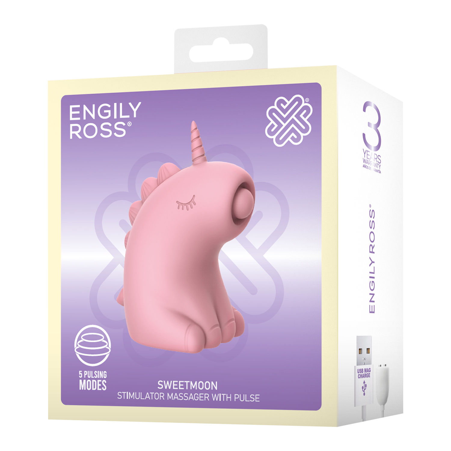 ER - Sweetmoon Unicorn - Massager met Pulse - Zachtroze