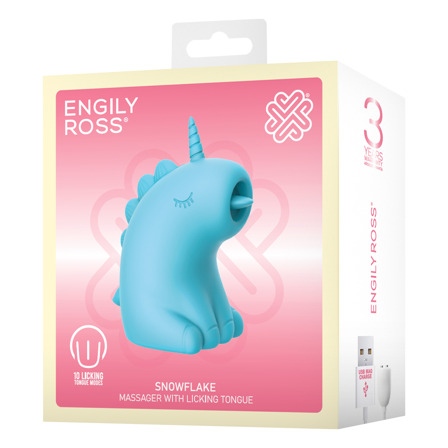 ER - Snowflake Unicorn - Massager met Likkende Tong - Blauw