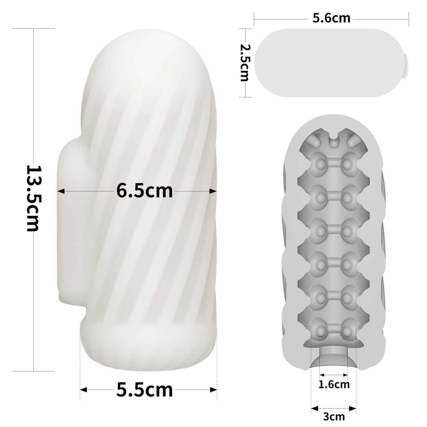 LoveToy - Knights Ring - Vibrerende Dual Purpose Sleeve - Spiraal - Wit