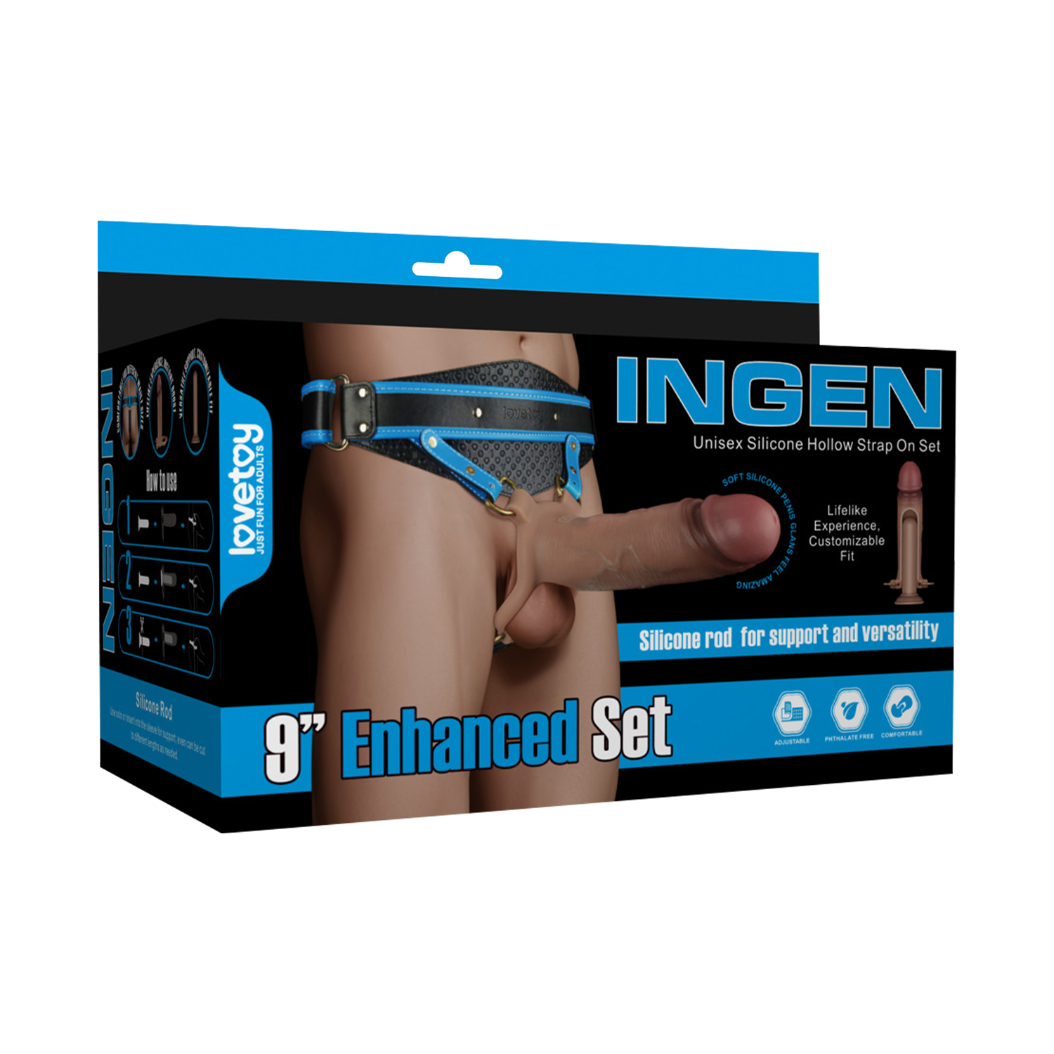 LoveToy - Ingen 23cm - Enchanced Set L/XL/2XL - Nude