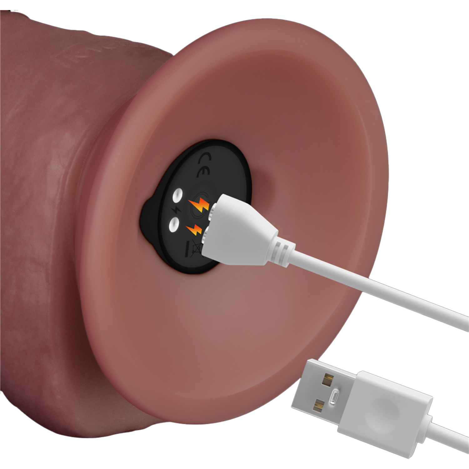 LoveToy - Power Cock 21,5 cm - Vibrerend Dual Desinty - Nude