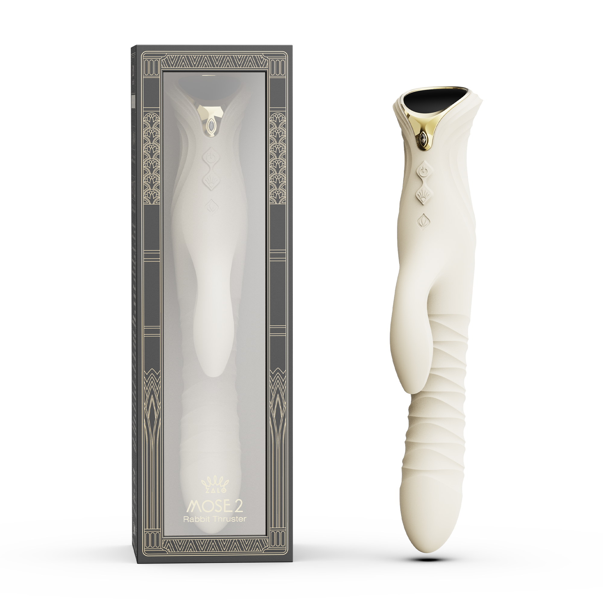 ZALO- Mose 2 - Rabbit Thrusting Vibrator - Ivoor Wit