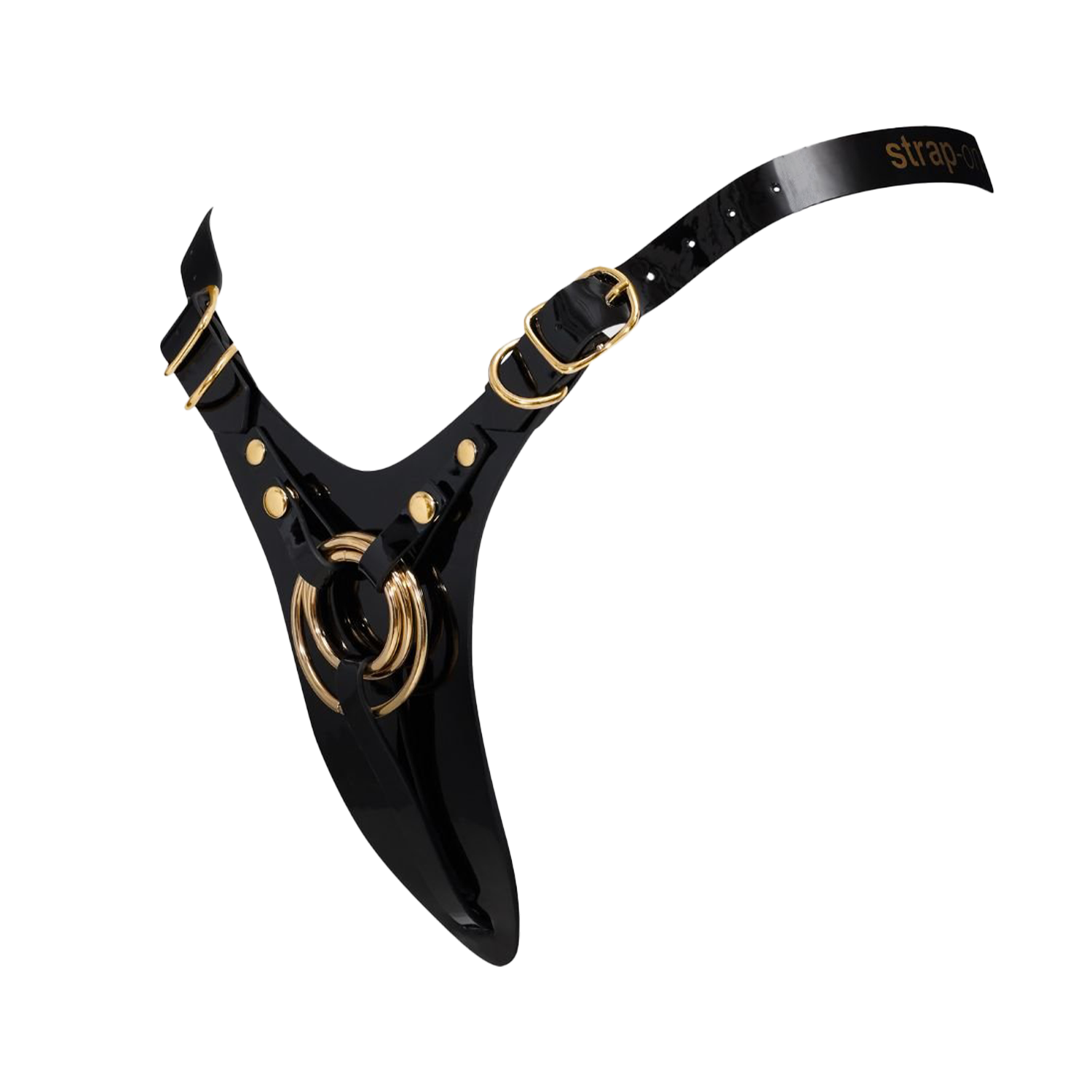 Strap-On-Me - Kunstleren Harnas Fabulous - One Size - Zwart Glanzend