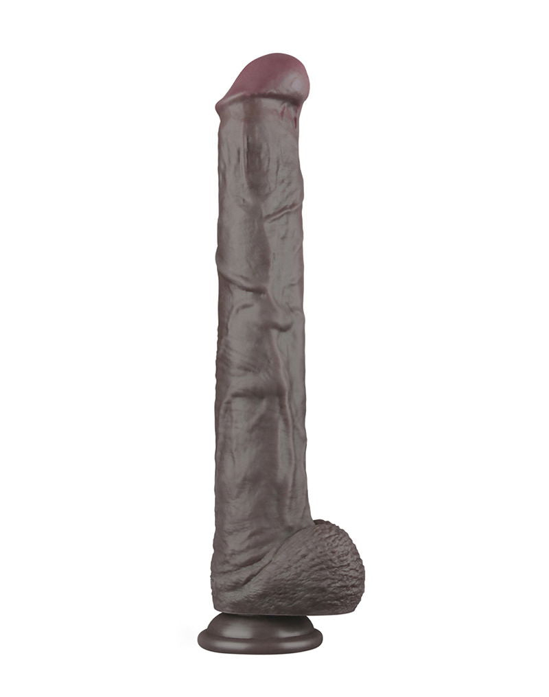 LoveToy - Nature Cock - 14,5" Dual Layered Bendable Cock XXL - Zwart