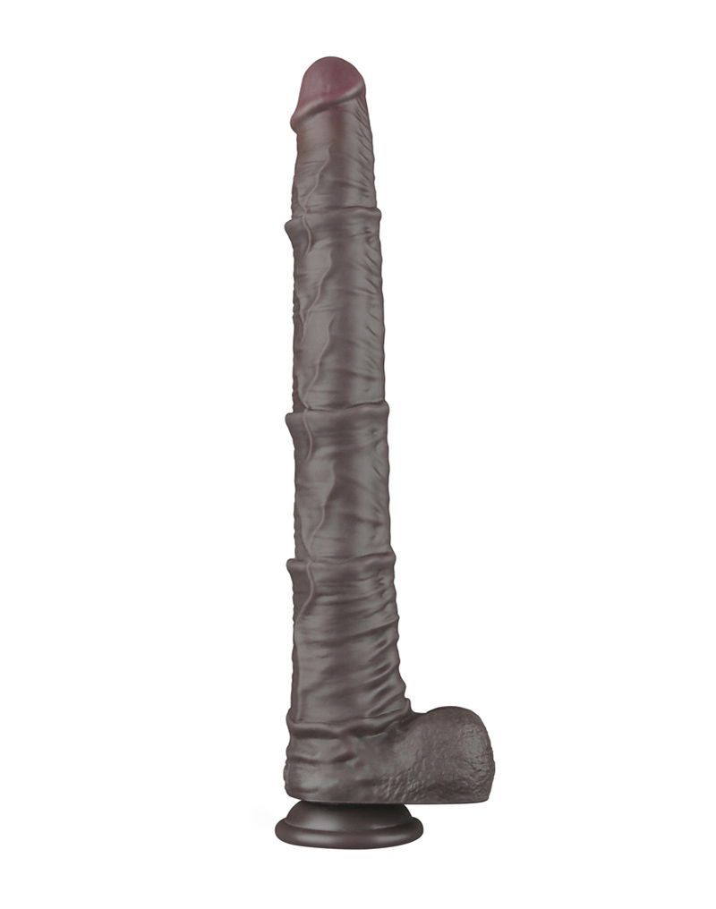 LoveToy - Nature Cock - 16" Dual Layered Bendable Cock XXL - Zwart