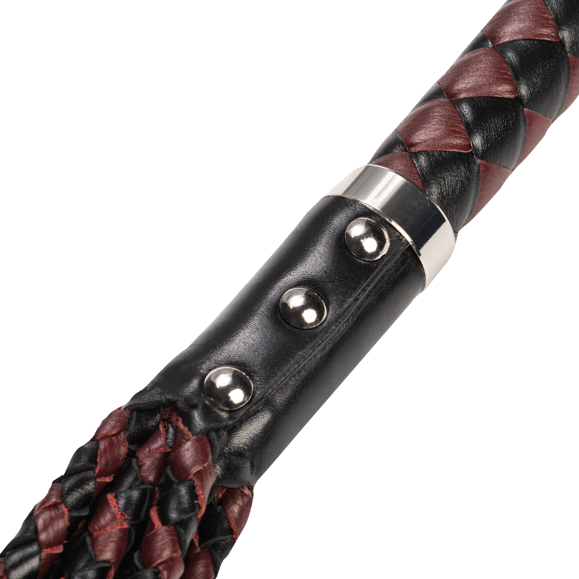 RISE - Thicker Cat O. Nine Whip - Zwart/Wijnrood