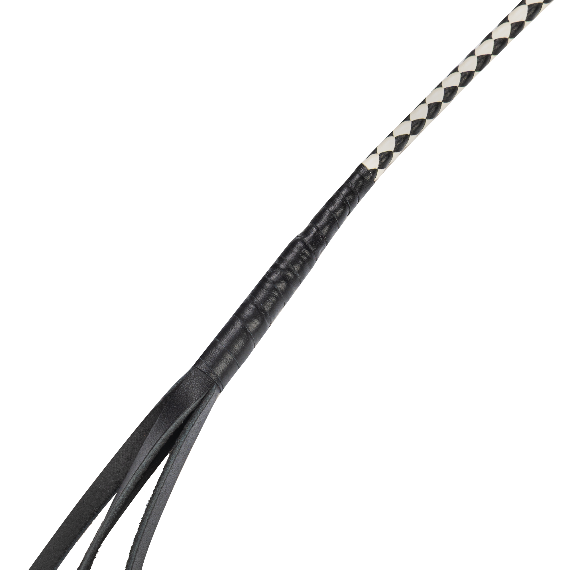 RISE - 120cm Bull Whip - Zwart/Wit