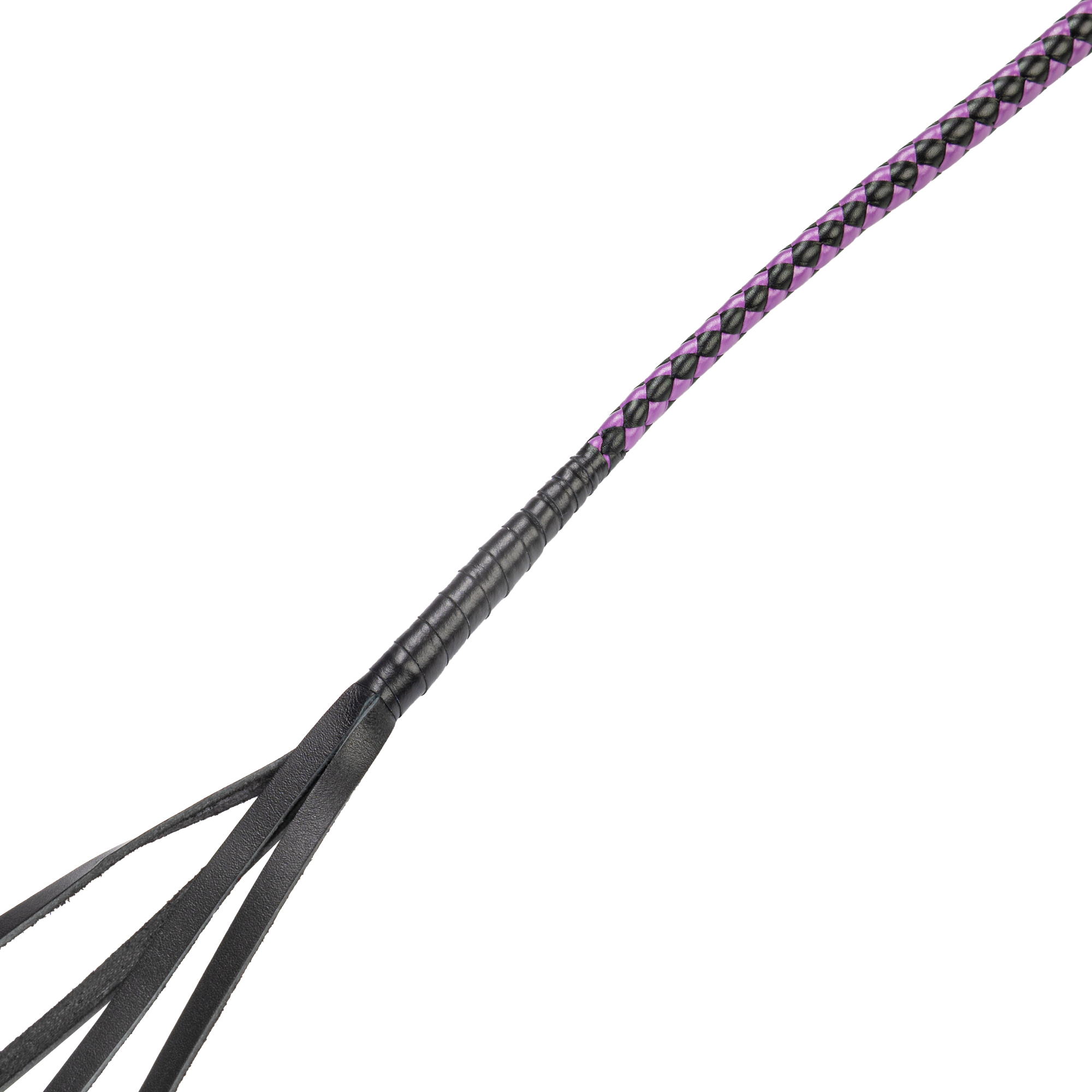 RISE - 90cm Bull Whip - Zwart/Paars