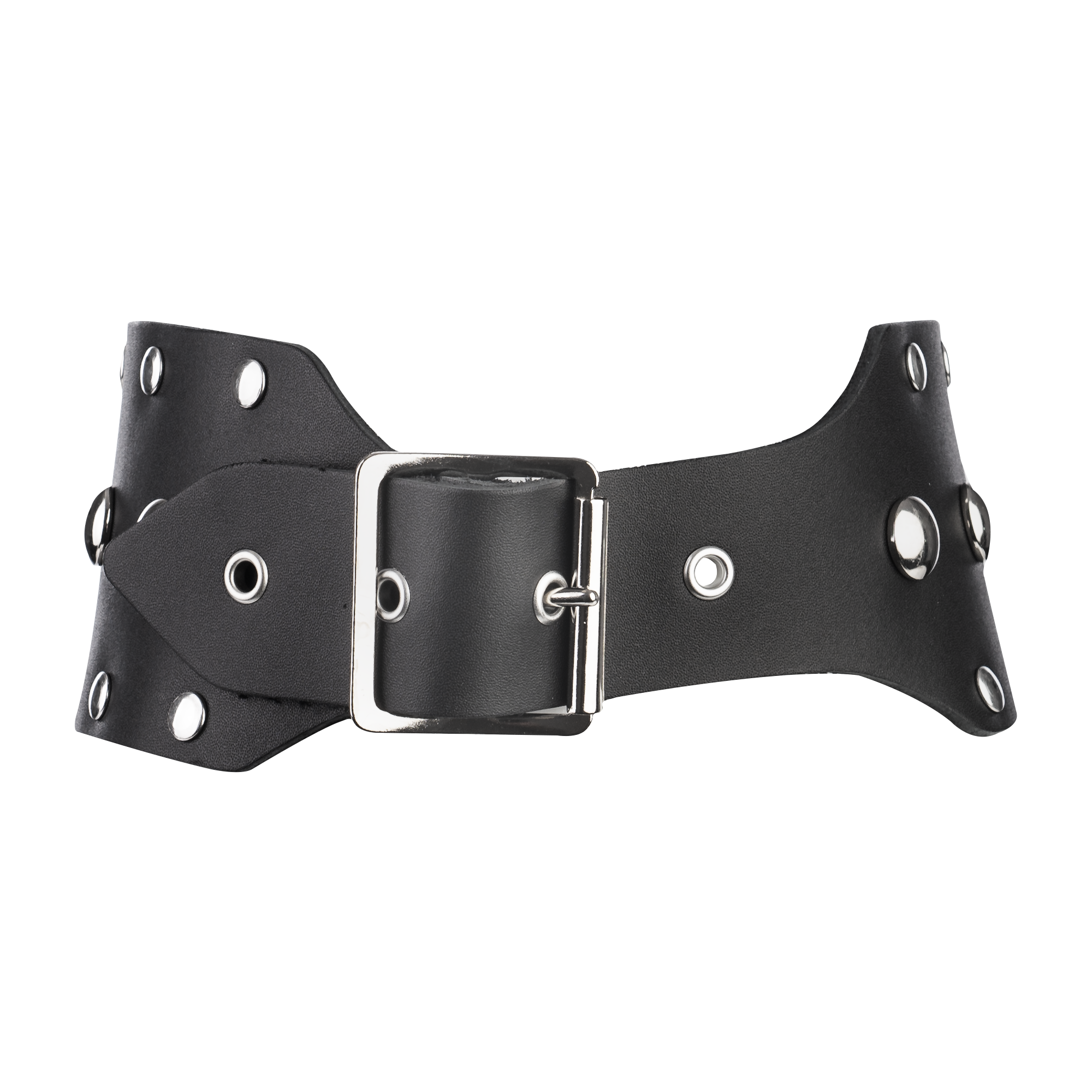 Rimba - Halsband met studs en hondenketting, verstelbaar met gesp.