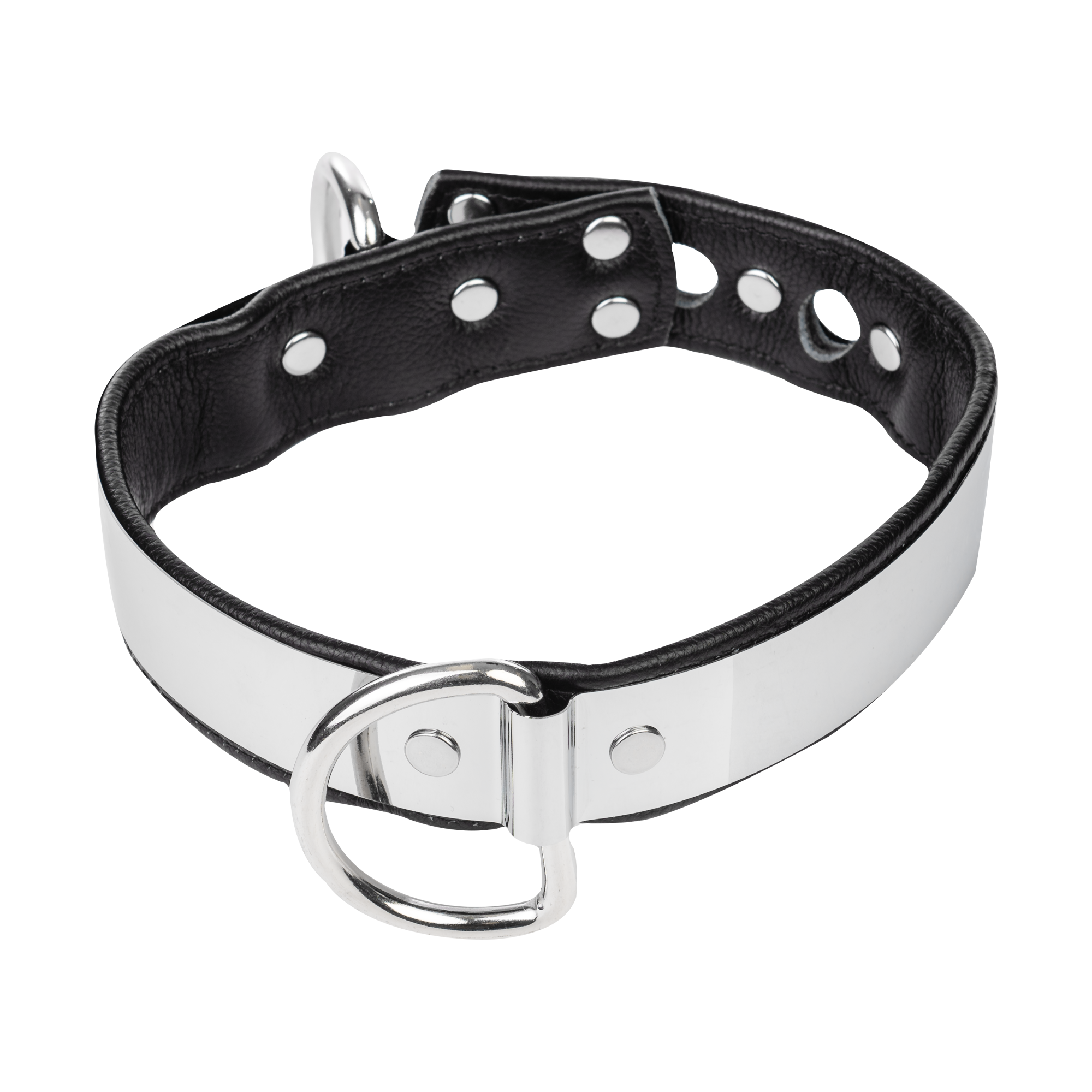 Rimba - Leder Halsband met metaal en hangslot