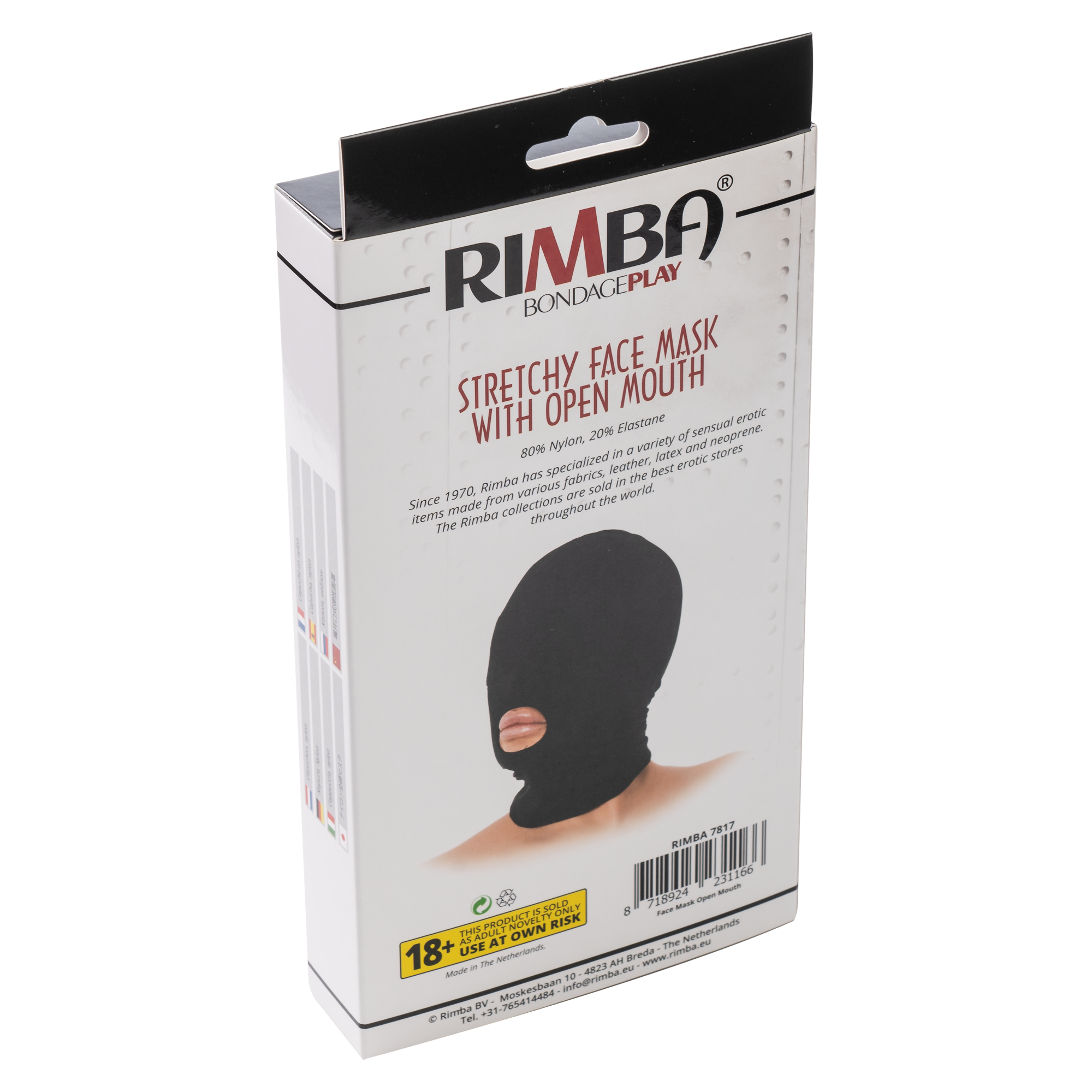 Rimba - Hoofdmasker uit elastische stof met open mond