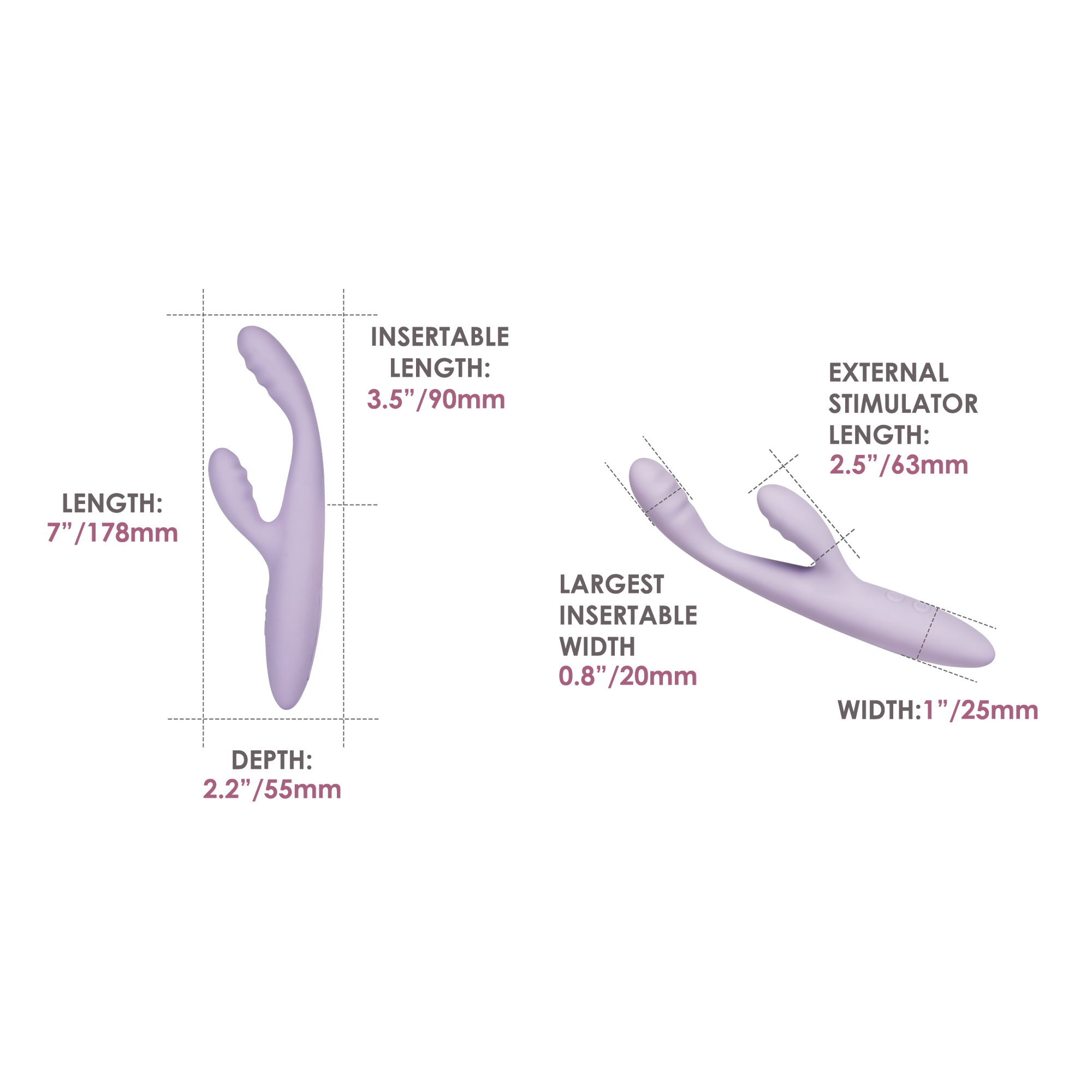 SVAKOM - Cici 2+ - Slanke G-Spot rabbit vibrator (met App-bediening) - Lila