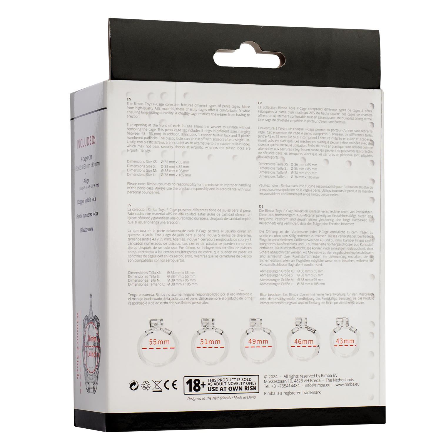 Rimba P-Cage - P-Cage PC11 - Peniskooi maat XS - Transparant