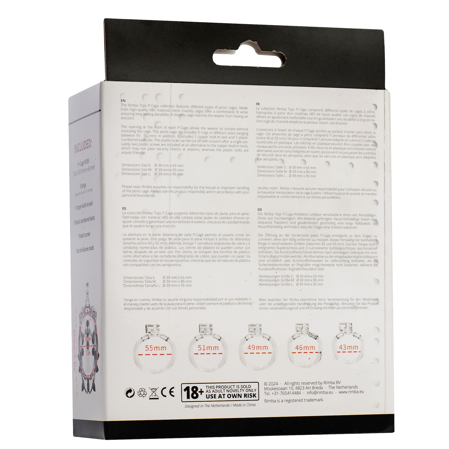 Rimba P-Cage - P-Cage PC09 - Peniskooi Maat S - Transparant