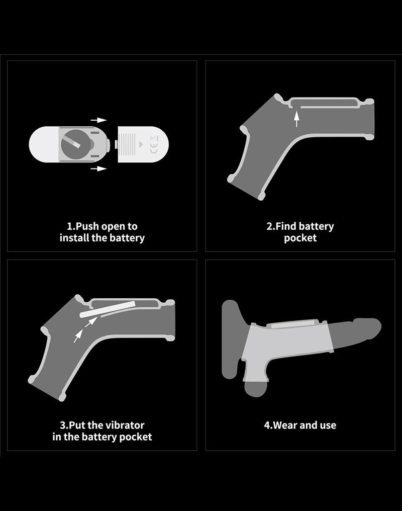 LoveToy - Wave Knights Ring - Vibrerende Penis en Scrotum Sleeve (Ø 2,8 cm) - Zwart