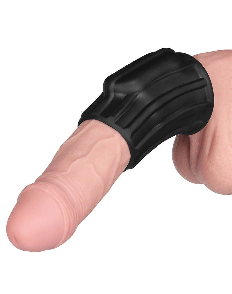 LoveToy - Ridge Knights Ring - Vibrerende Penis Sleeve (Ø 3,7 cm) - Zwart