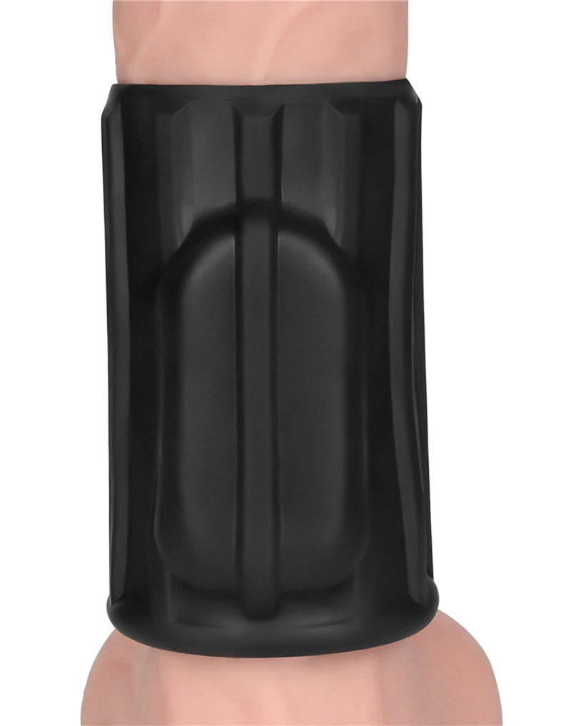 LoveToy - Ridge Knights Ring - Vibrerende Penis Sleeve (Ø 3,7 cm) - Zwart