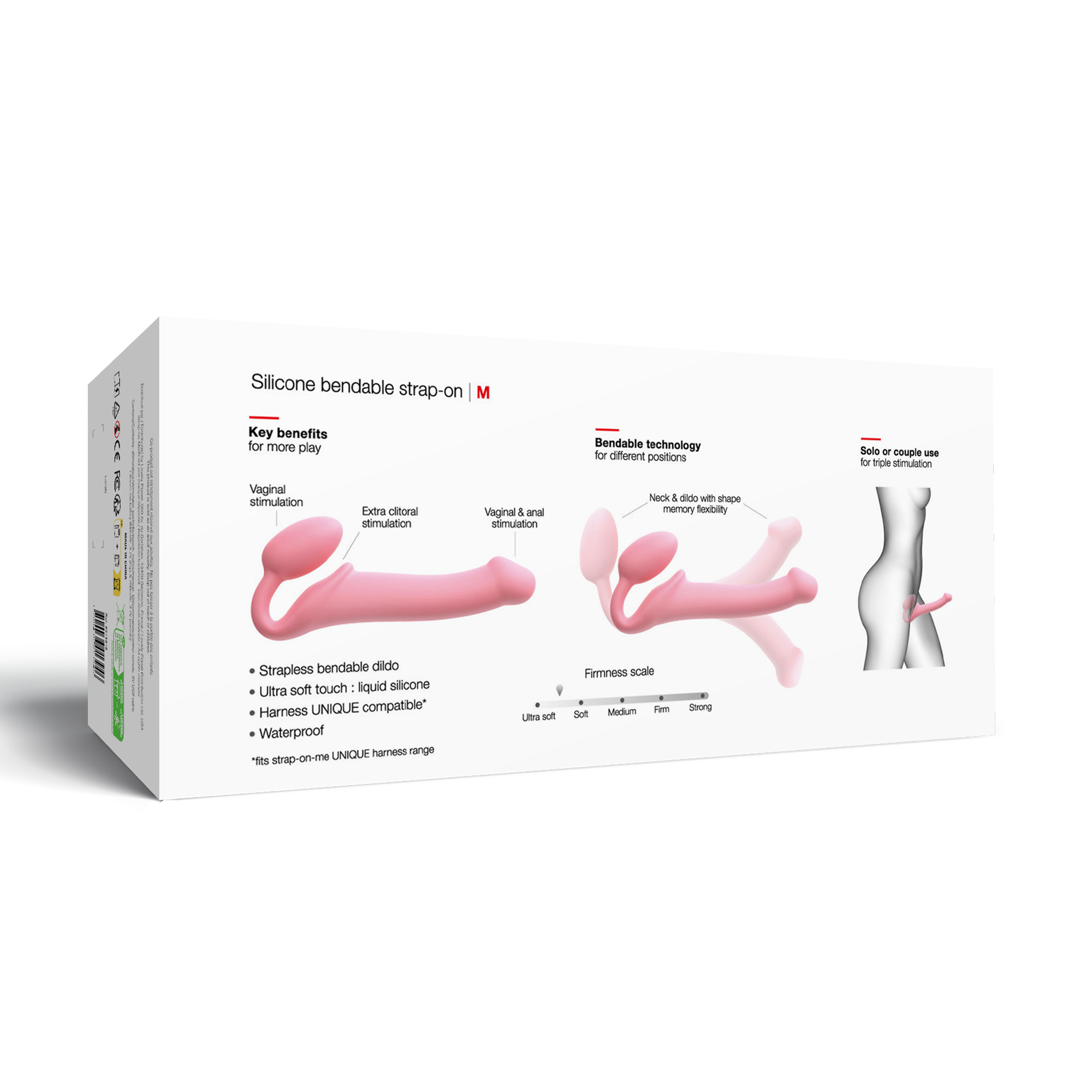 Strap-On-Me - Semi-Realistische Buigbare Strap-On Dildo Maat M - Roze