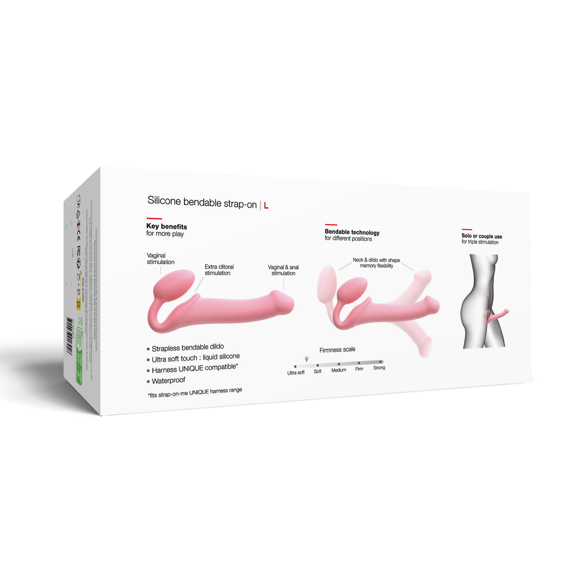 Strap-On-Me - Semi-Realistische Buigbare Strap-On Dildo Maat L - Roze