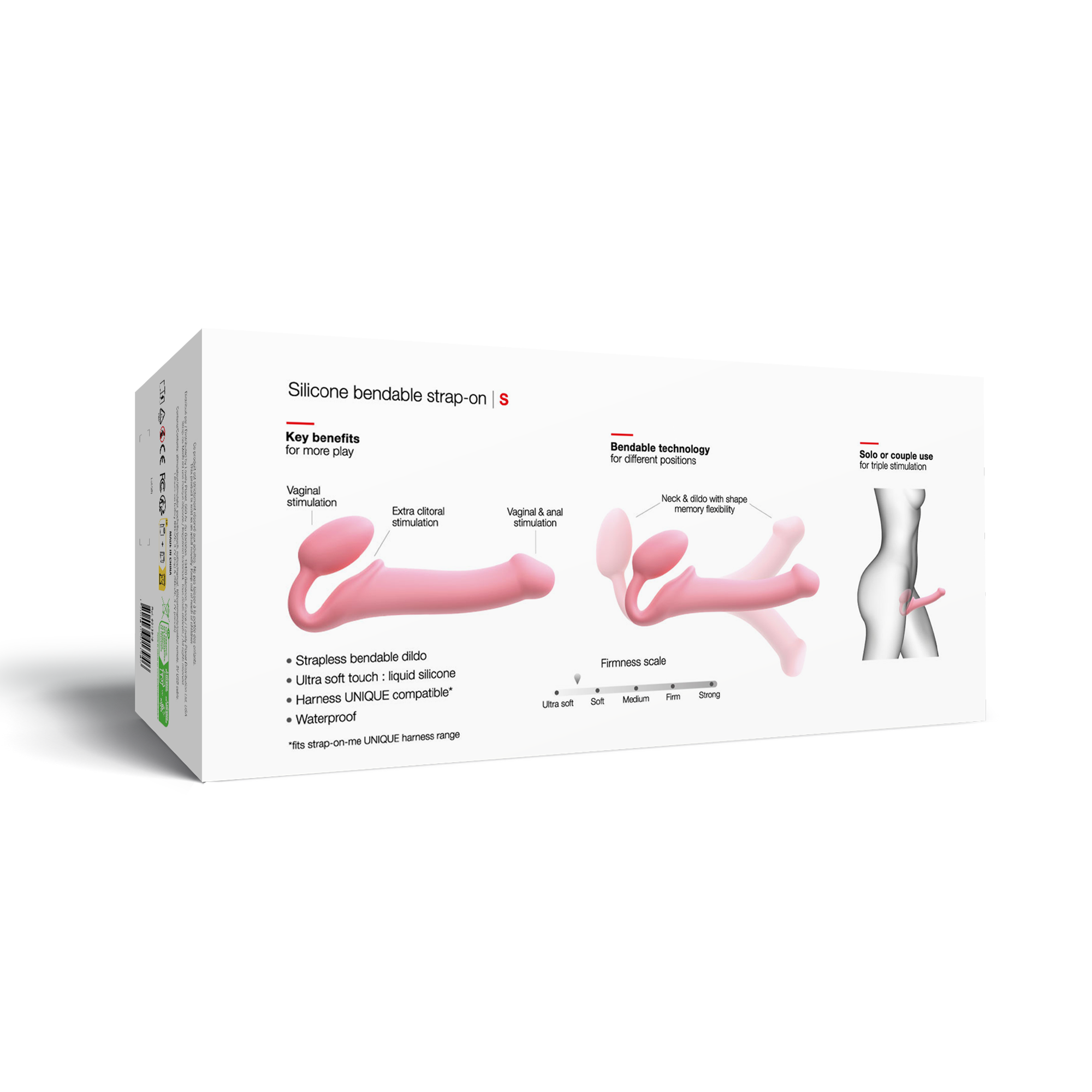 Strap-On-Me - Semi-Realistische Buigbare Strap-On Dildo Maat S - Roze