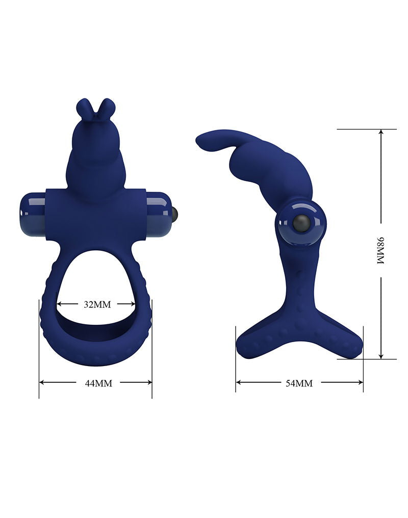 Pretty Love - Luchito - Rabbit Cock Ring - Donkerblauw