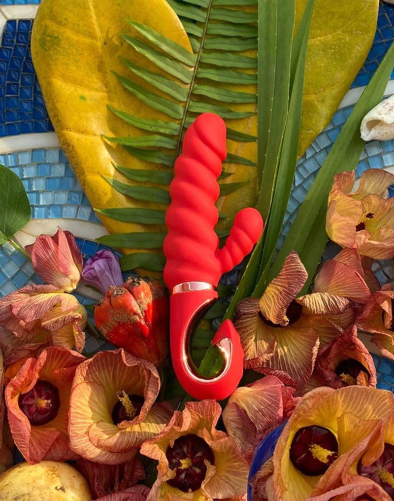 Gvibe - GCandy Mini - Geribbelde Rabbit Vibrator - Rood