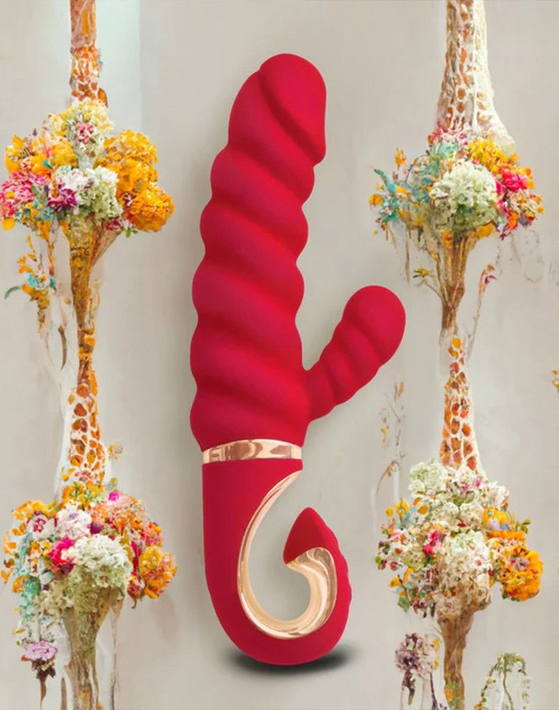 Gvibe - GCandy Mini - Geribbelde Rabbit Vibrator - Rood