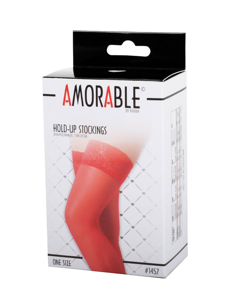 Amorable by Rimba - Hold-Up Kousen - One Size - Rood