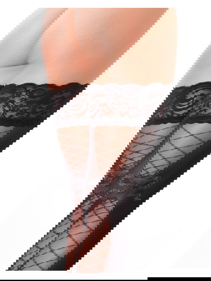 Amorable by Rimba - Hold-Up Kousen - One Size - Zwart