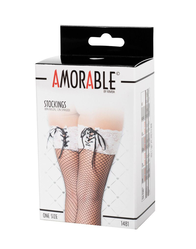 Amorable by Rimba - Kousen - One Size - Zwart / Wit